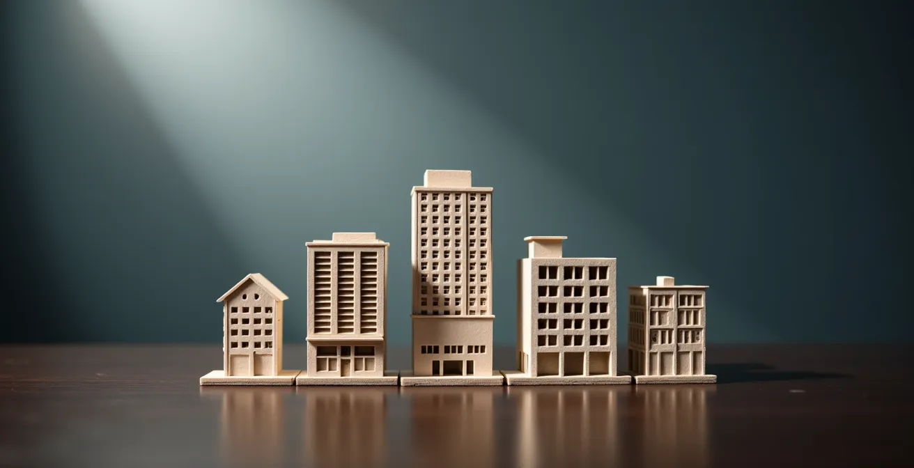 Strategische Aufteilung eines Immobilienportfolios auf fünf verschiedene Objekttypen