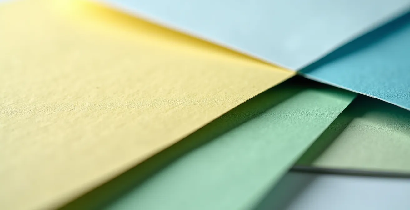 Nahaufnahme einer strukturierten Pressemitteilung mit Markierungen der wichtigsten Elemente