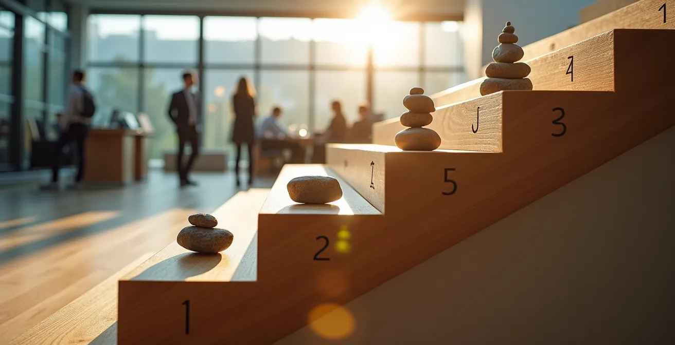 Achtstufiger Skalierungsplan als visuelle Roadmap für Mittelständler