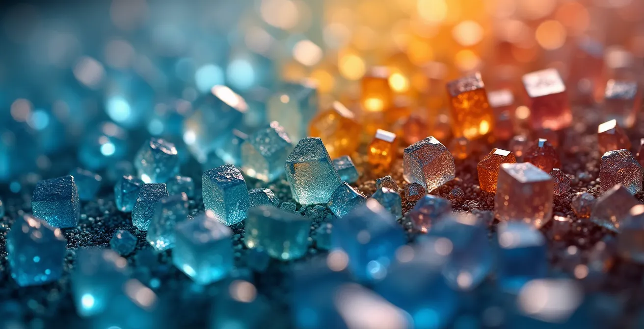 Makroaufnahme von Kristallstrukturen als Metapher für Entscheidungsprozesse